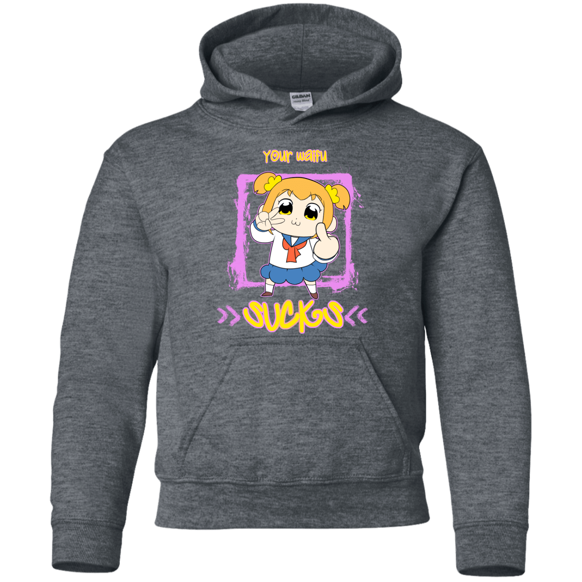 Sweatshirts Dark Heather / YS Your Waifu Youth Hoodie