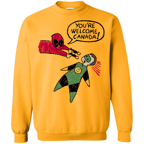 Sweatshirts Gold / S Youre Welcome Canada Crewneck Sweatshirt