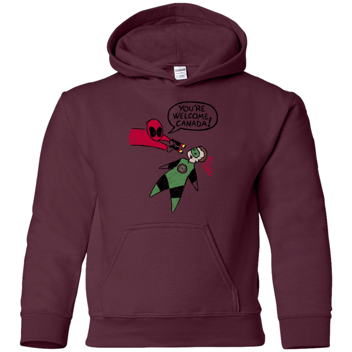 Sweatshirts Maroon / YS Youre Welcome Canada Youth Hoodie