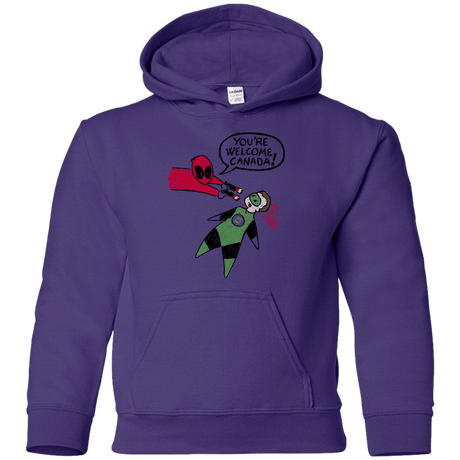 Sweatshirts Purple / YS Youre Welcome Canada Youth Hoodie