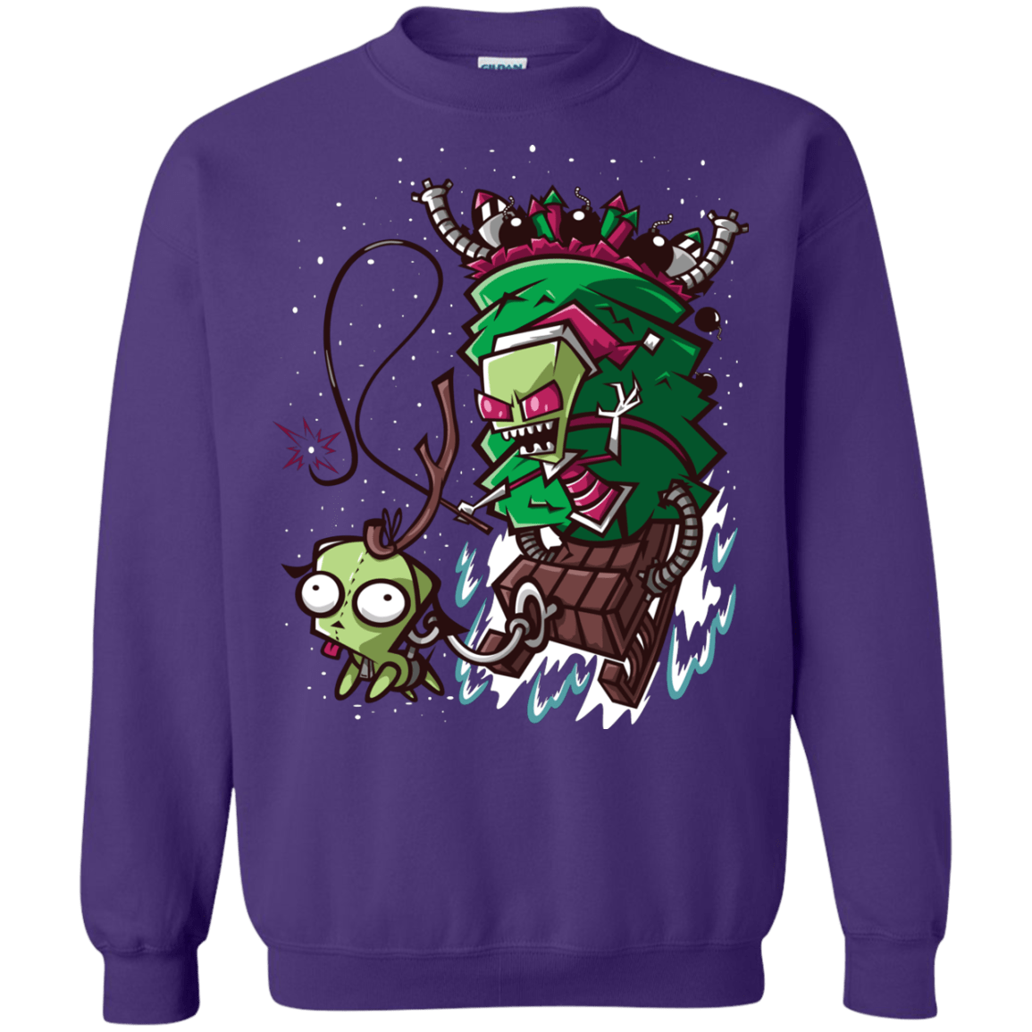 Sweatshirts Purple / Small Zim Stole Christmas Crewneck Sweatshirt