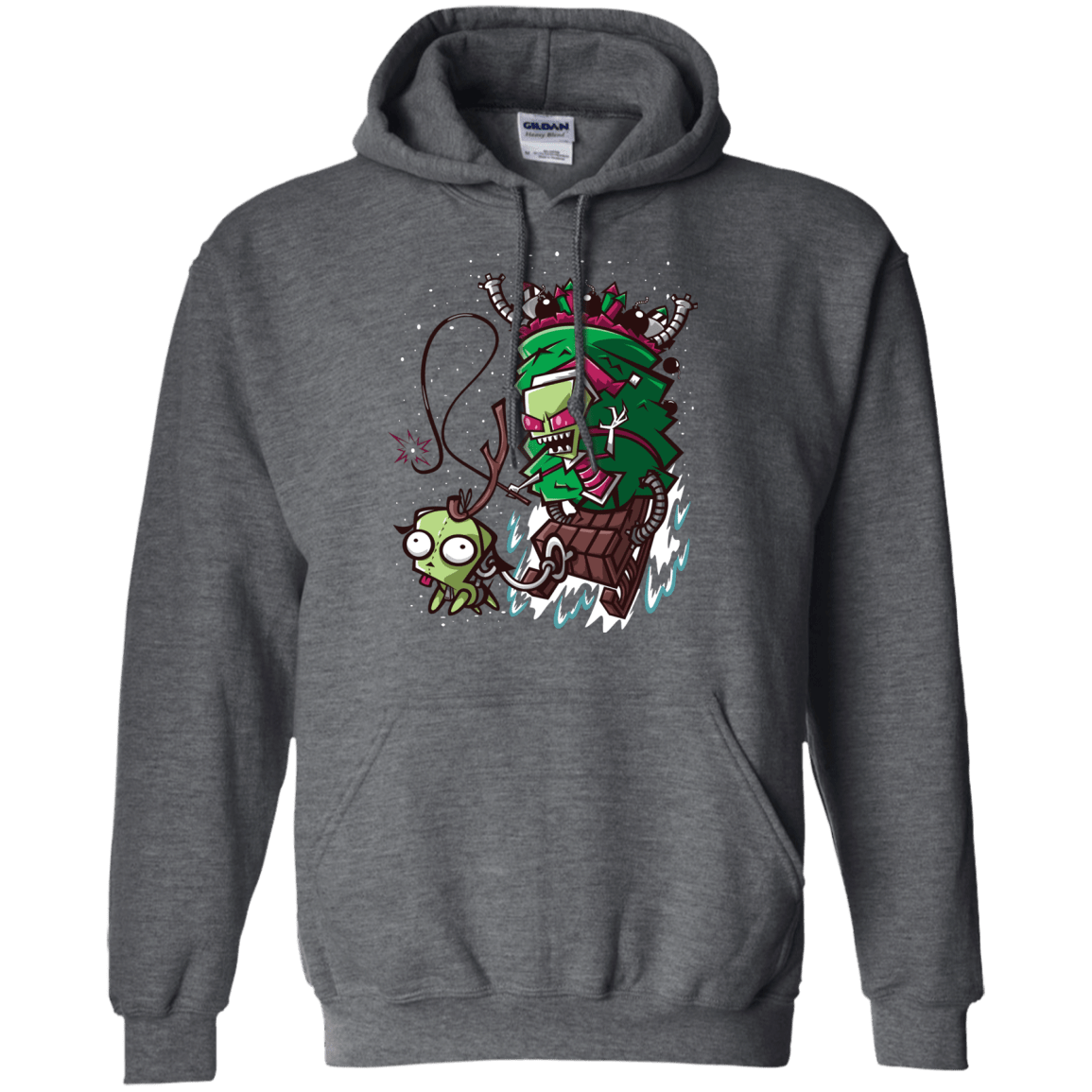 Sweatshirts Dark Heather / Small Zim Stole Christmas Pullover Hoodie