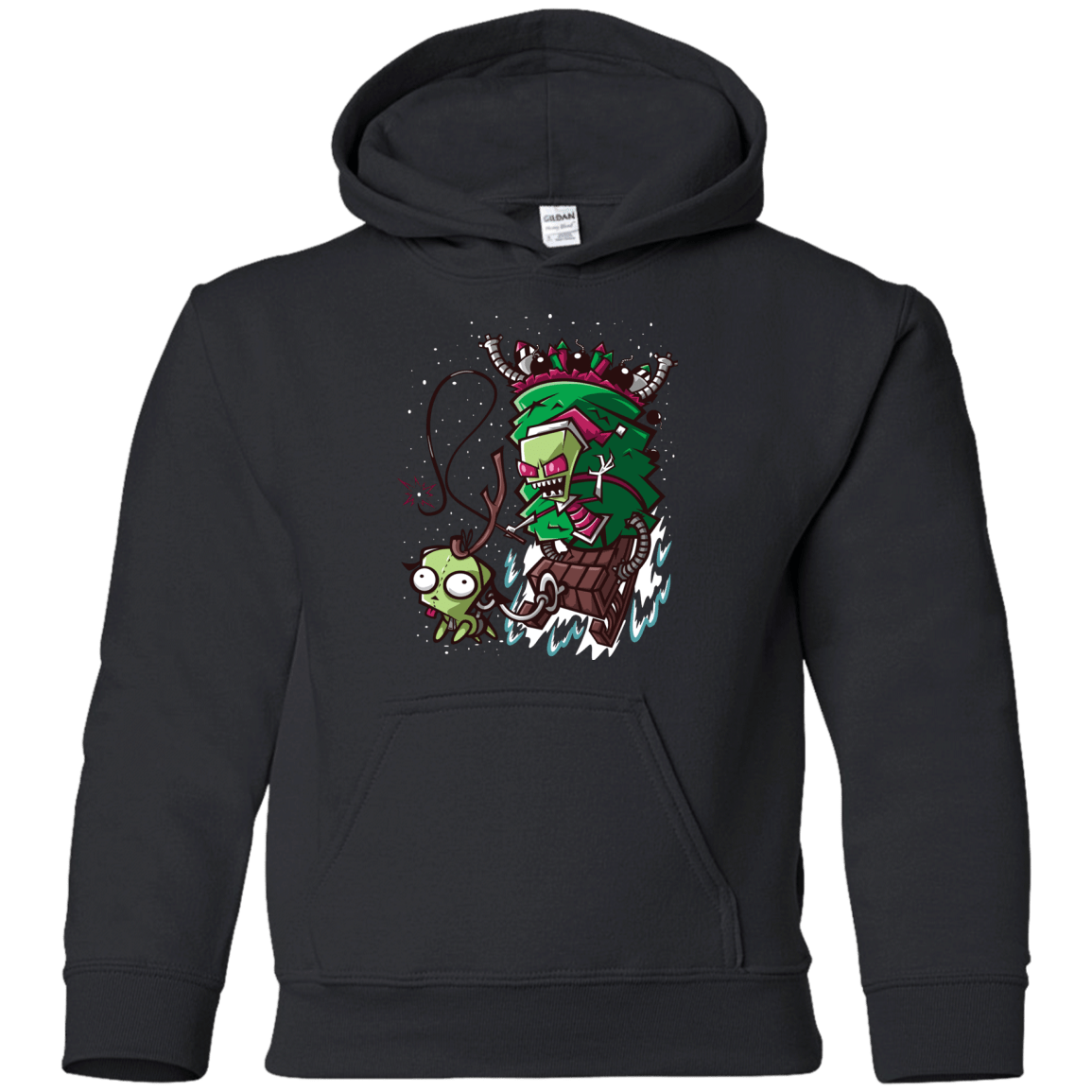 Sweatshirts Black / YS Zim Stole Christmas Youth Hoodie