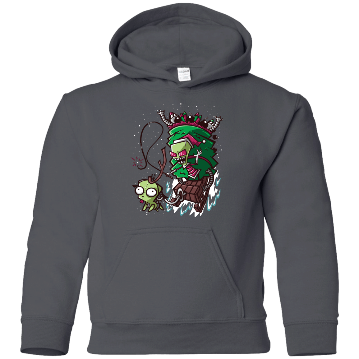 Sweatshirts Charcoal / YS Zim Stole Christmas Youth Hoodie