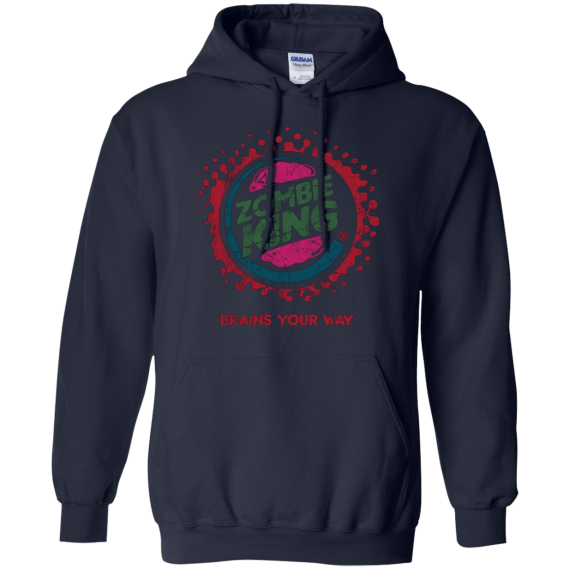 Sweatshirts Navy / Small Zombie King Pullover Hoodie