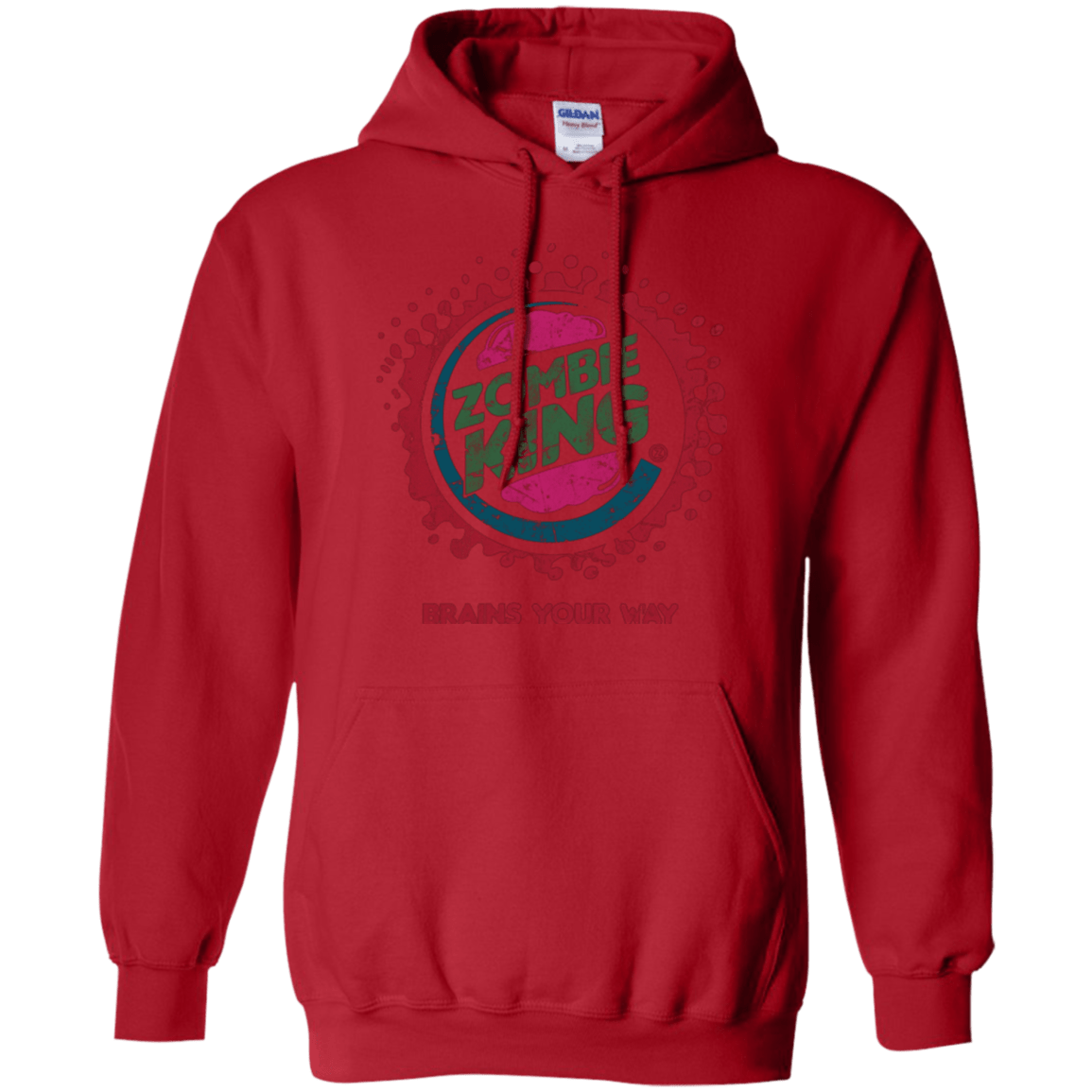 Sweatshirts Red / Small Zombie King Pullover Hoodie