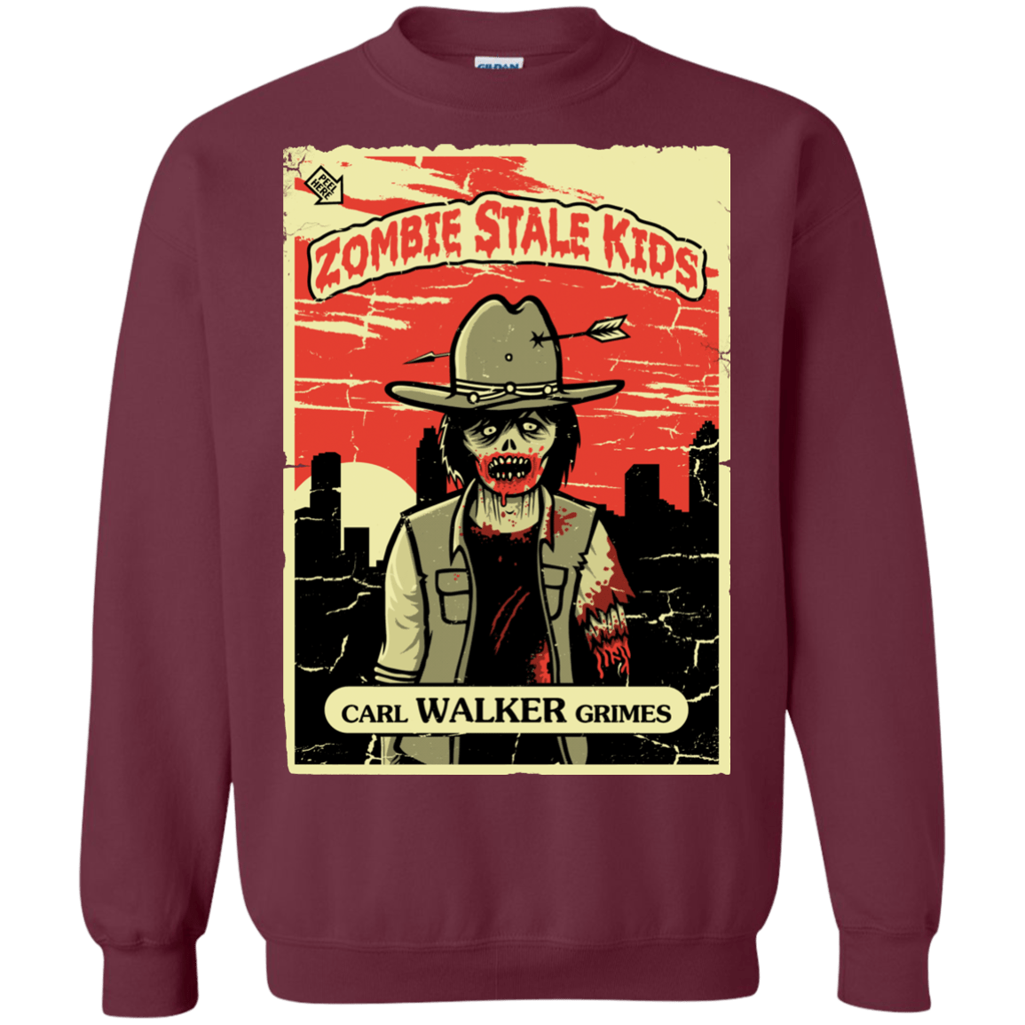 Sweatshirts Maroon / Small Zombie Stale Kids Crewneck Sweatshirt