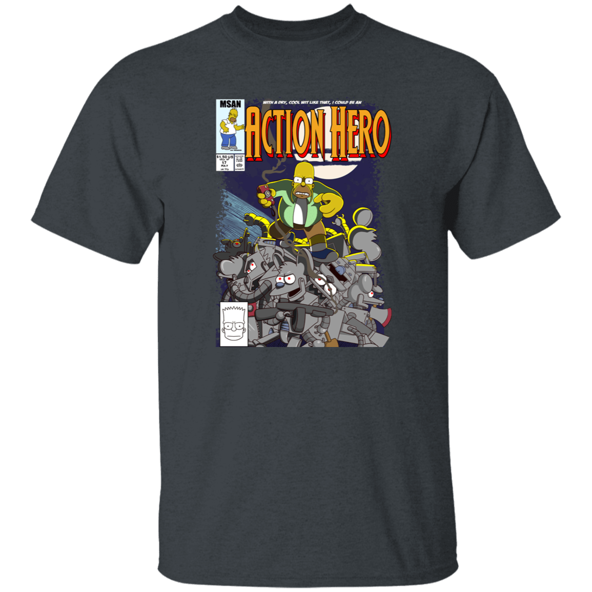 T-Shirts Dark Heather / S Action Hero T-Shirt