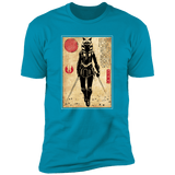 T-Shirts Turquoise / S Ahsoka Tano Woodblock Men's Premium T-Shirt
