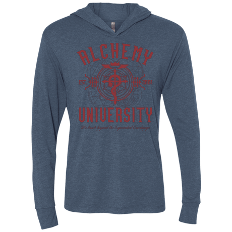 T-Shirts Indigo / X-Small Alchemy University Triblend Long Sleeve Hoodie Tee