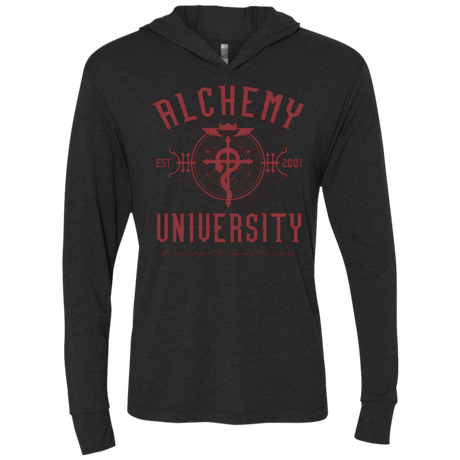 T-Shirts Vintage Black / X-Small Alchemy University Triblend Long Sleeve Hoodie Tee