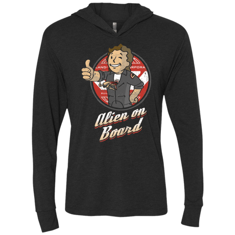 T-Shirts Vintage Black / X-Small Alien on Board Triblend Long Sleeve Hoodie Tee