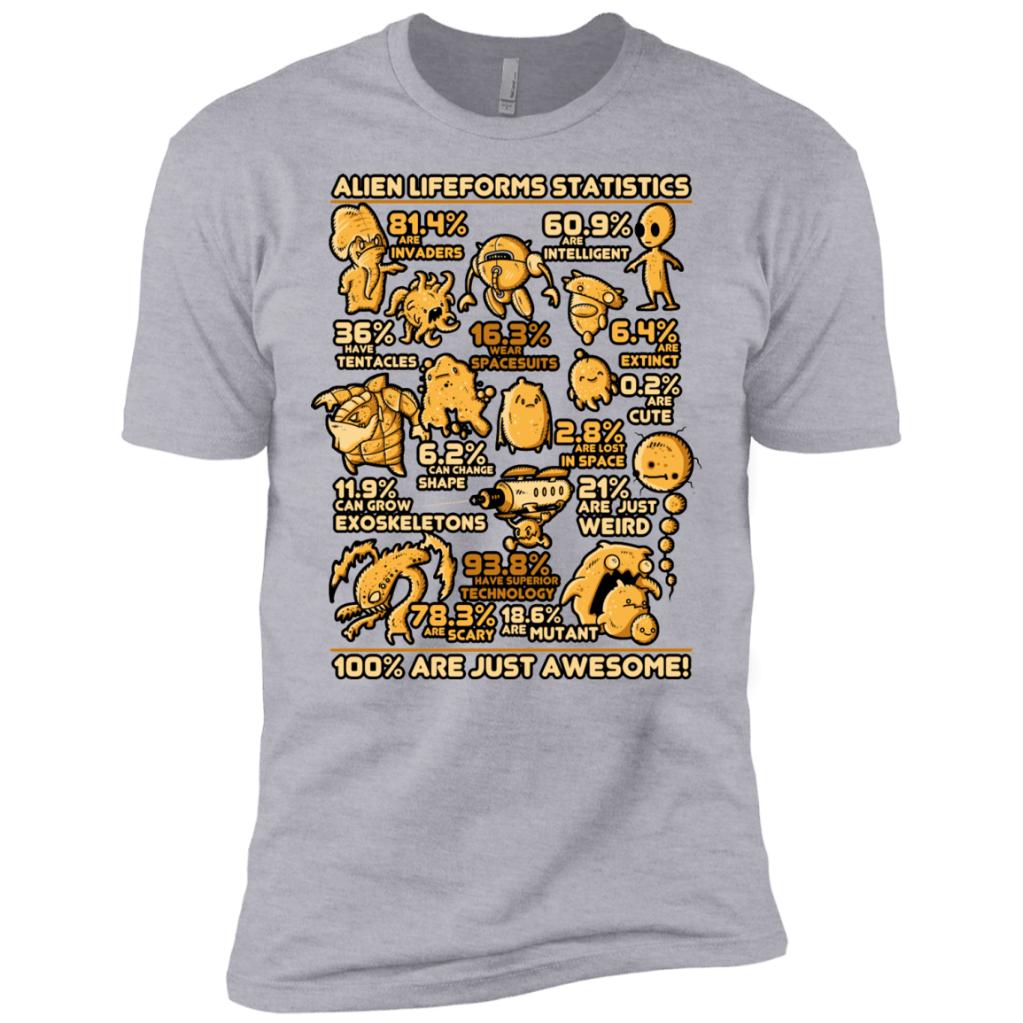 T-Shirts Heather Grey / X-Small Alien Statistics Men's Premium T-Shirt