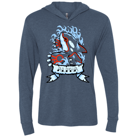 T-Shirts Indigo / X-Small Alpha Triblend Long Sleeve Hoodie Tee