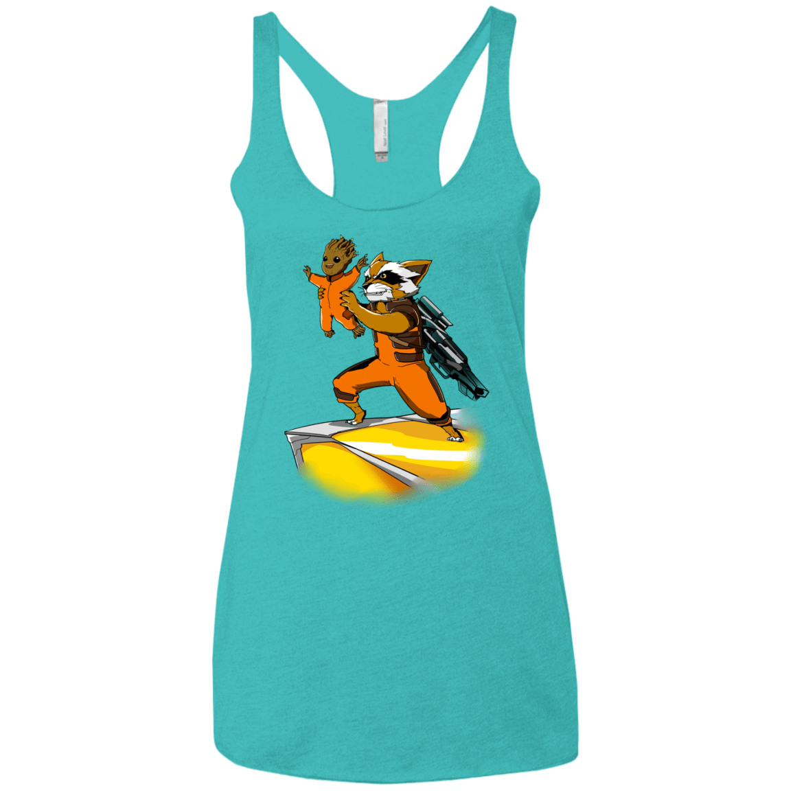 T-Shirts Tahiti Blue / X-Small Baby Groot Women's Triblend Racerback Tank