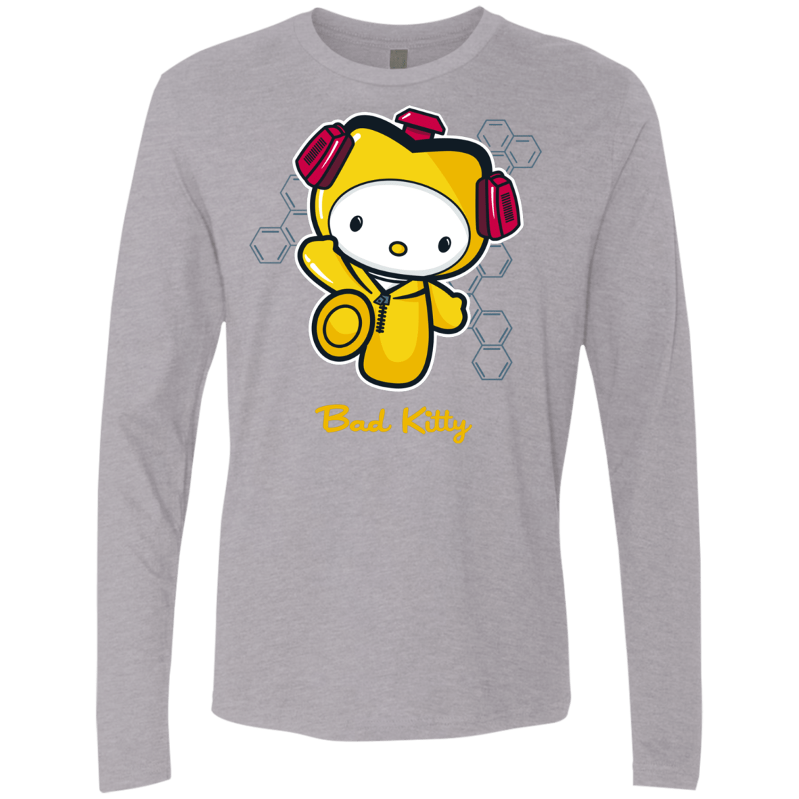 T-Shirts Heather Grey / Small Bad Kitty Men's Premium Long Sleeve