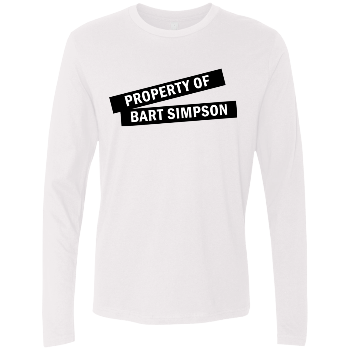 T-Shirts White / Small Bart Simpson Men's Premium Long Sleeve