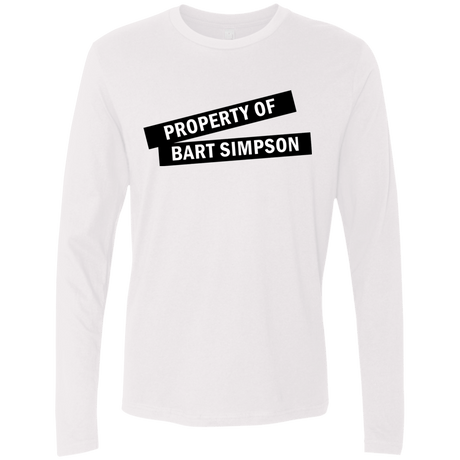 T-Shirts White / Small Bart Simpson Men's Premium Long Sleeve