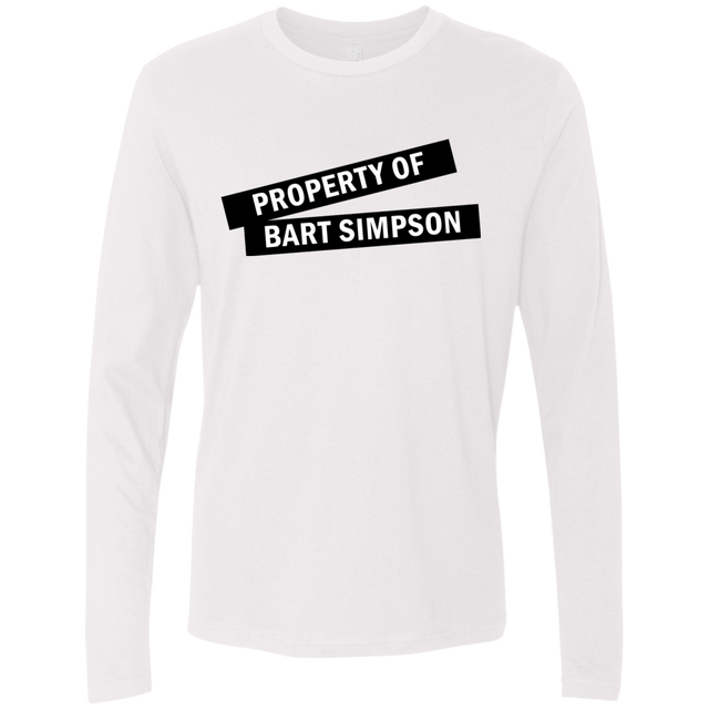 T-Shirts White / Small Bart Simpson Men's Premium Long Sleeve