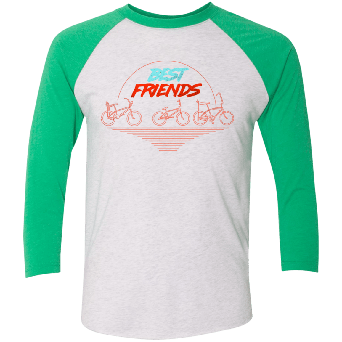 T-Shirts Heather White/Envy / X-Small Best Friends Men's Triblend 3/4 Sleeve