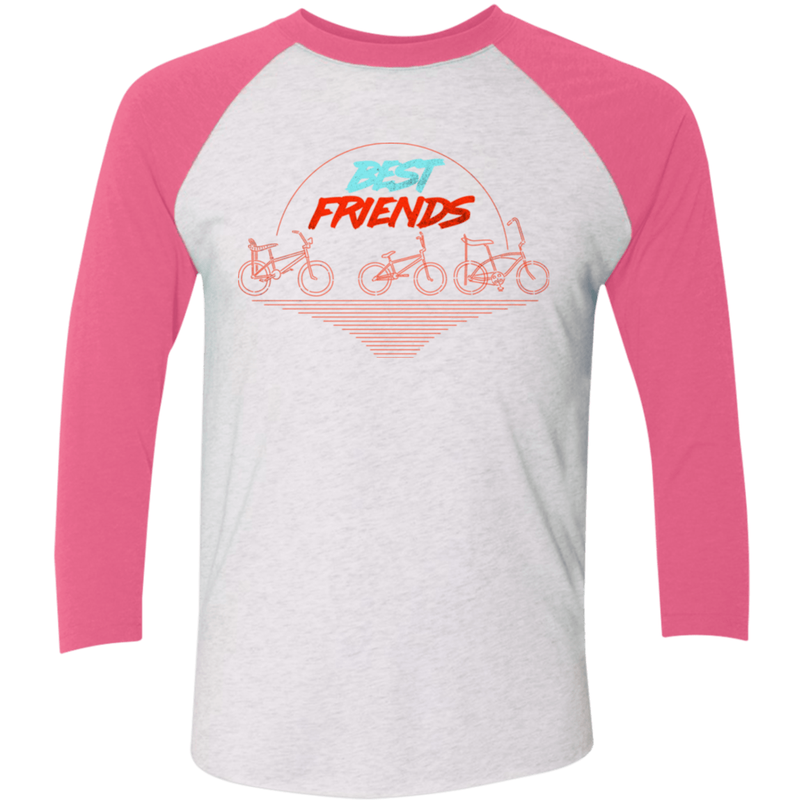 T-Shirts Heather White/Vintage Pink / X-Small Best Friends Men's Triblend 3/4 Sleeve