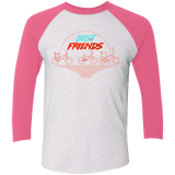 T-Shirts Heather White/Vintage Pink / X-Small Best Friends Men's Triblend 3/4 Sleeve
