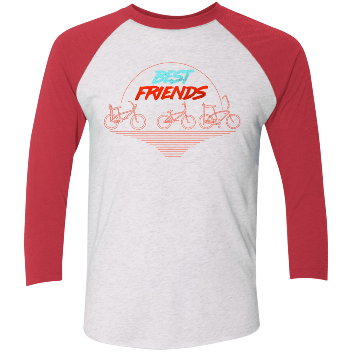 T-Shirts Heather White/Vintage Red / X-Small Best Friends Men's Triblend 3/4 Sleeve