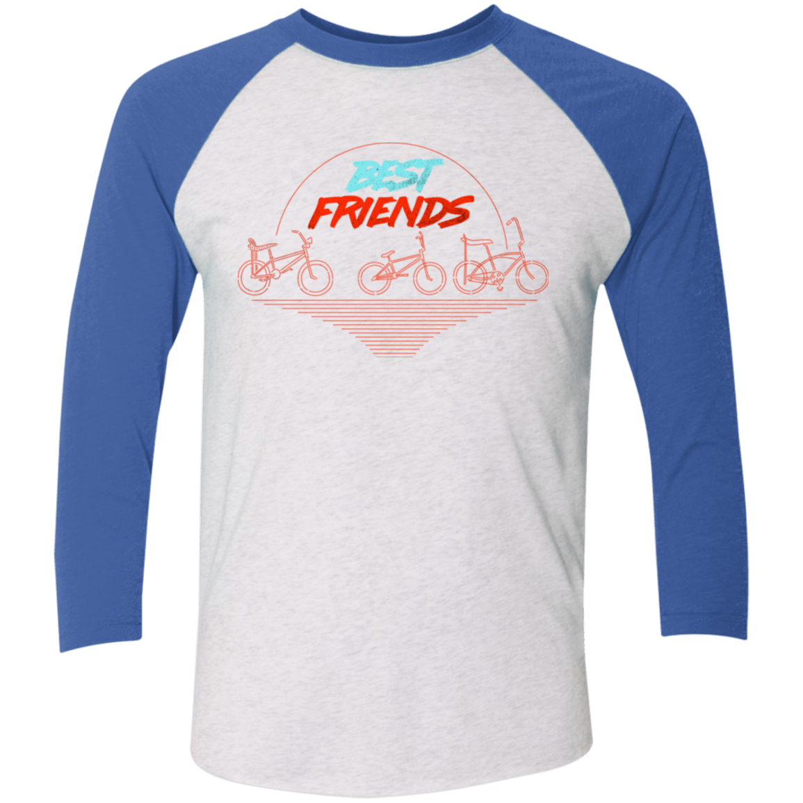 T-Shirts Heather White/Vintage Royal / X-Small Best Friends Men's Triblend 3/4 Sleeve