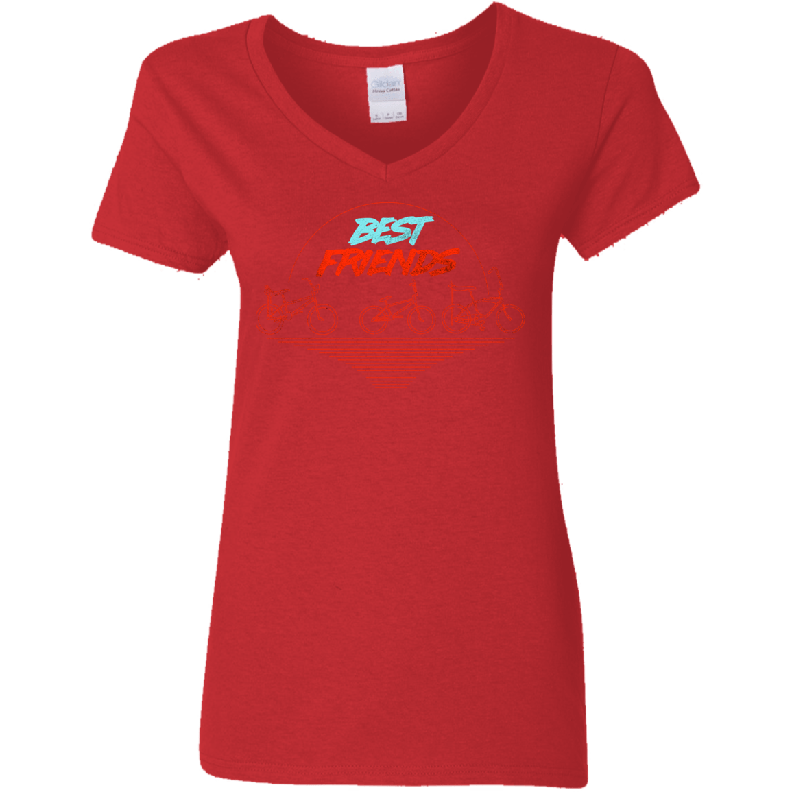 T-Shirts Red / S Best Friends Women's V-Neck T-Shirt