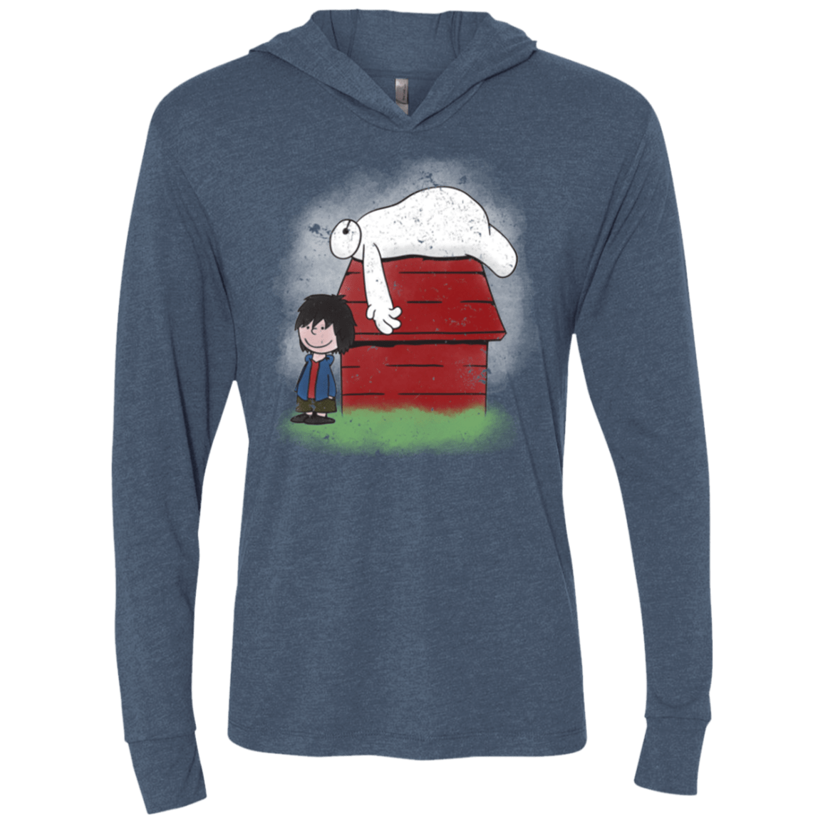 T-Shirts Indigo / X-Small Big Peanut 6 Triblend Long Sleeve Hoodie Tee