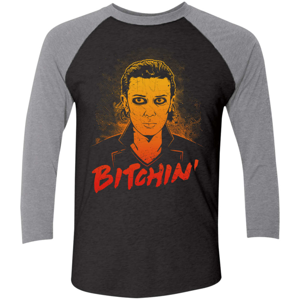T-Shirts Vintage Black/Premium Heather / X-Small Bitchin' Men's Triblend 3/4 Sleeve