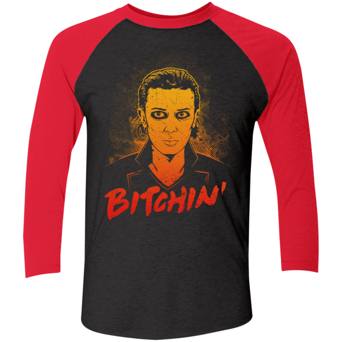 T-Shirts Vintage Black/Vintage Red / X-Small Bitchin' Men's Triblend 3/4 Sleeve