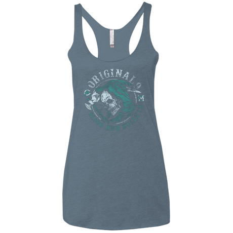 T-Shirts Indigo / X-Small Blood and Bullets Women's Triblend Racerback Tank