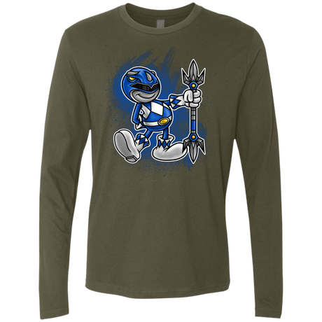 T-Shirts Military Green / Small Blue Ranger Artwork Men's Premium Long Sleeve