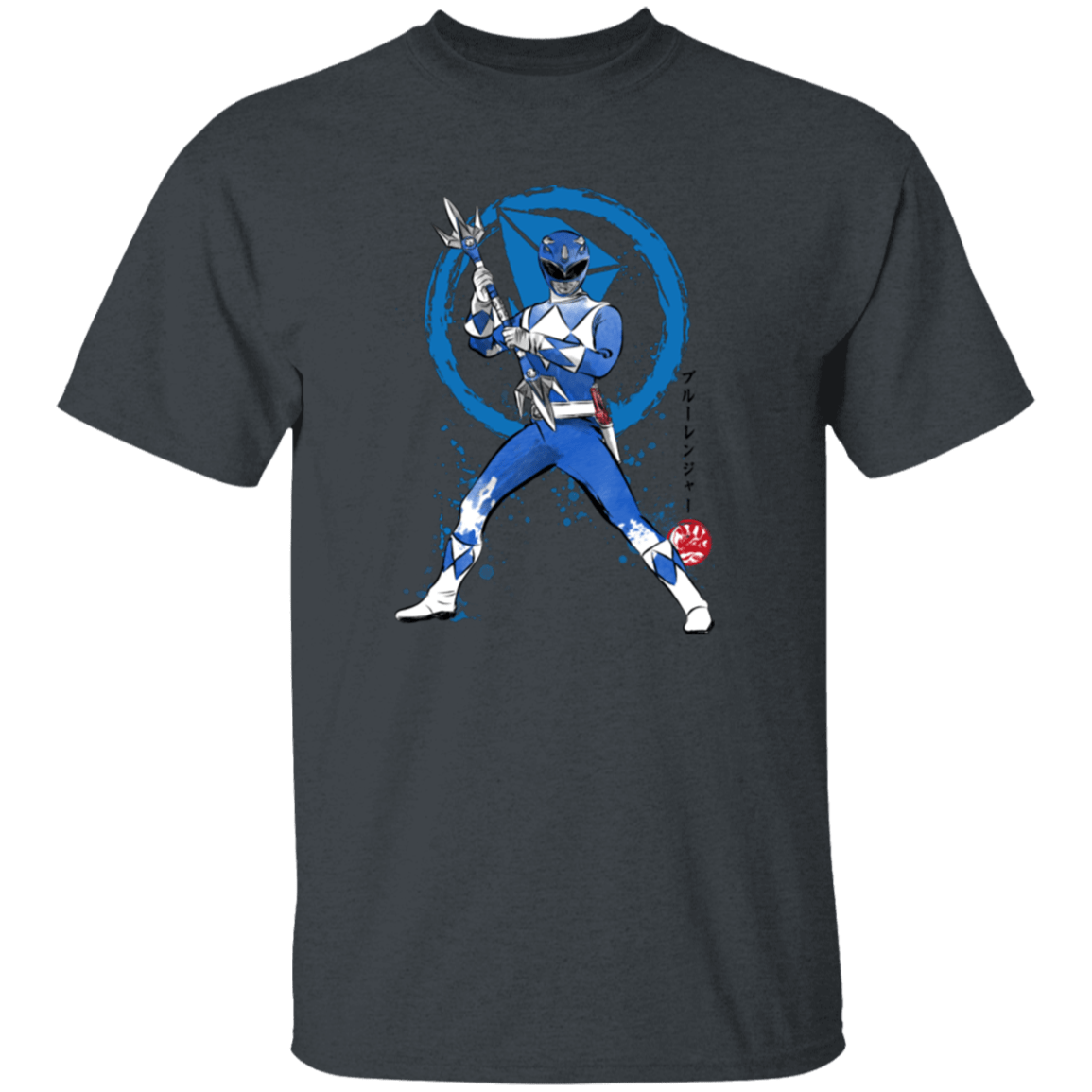 T-Shirts Dark Heather / YXS Blue Ranger sumi-e Youth T-Shirt