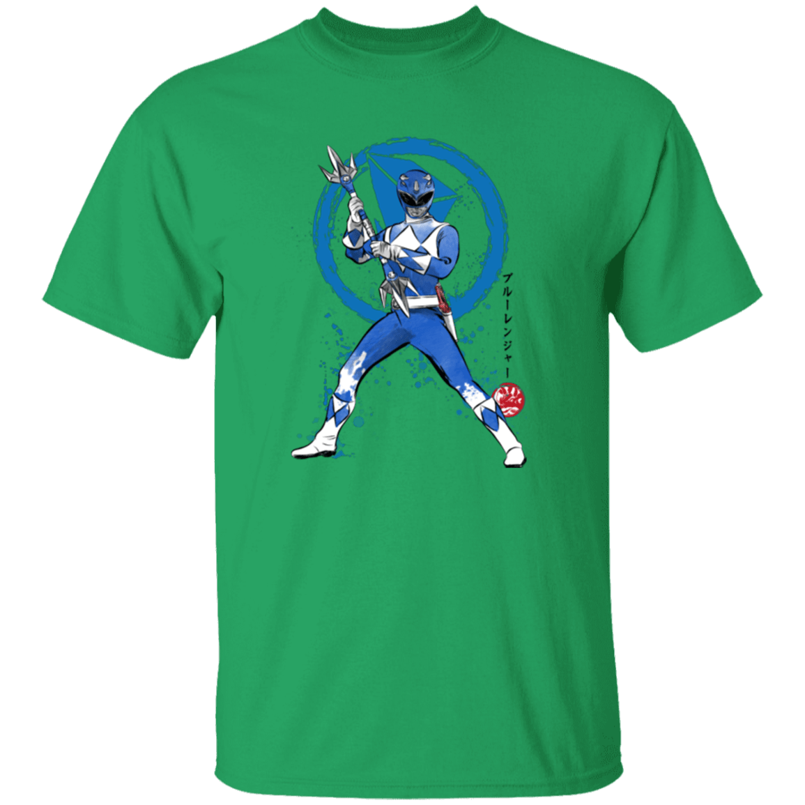 T-Shirts Irish Green / YXS Blue Ranger sumi-e Youth T-Shirt