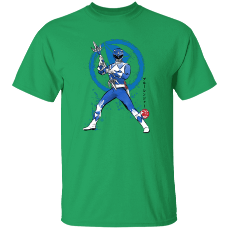 T-Shirts Irish Green / YXS Blue Ranger sumi-e Youth T-Shirt