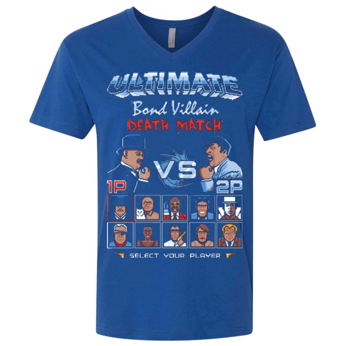 T-Shirts Royal / X-Small Bond Villain Death Match Men's Premium V-Neck