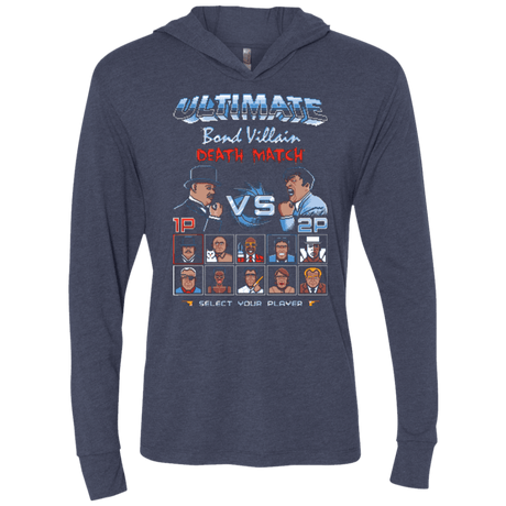 T-Shirts Vintage Navy / X-Small Bond Villain Death Match Triblend Long Sleeve Hoodie Tee