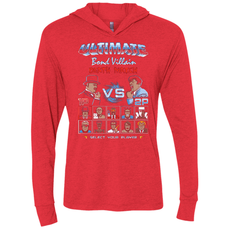 T-Shirts Vintage Red / X-Small Bond Villain Death Match Triblend Long Sleeve Hoodie Tee