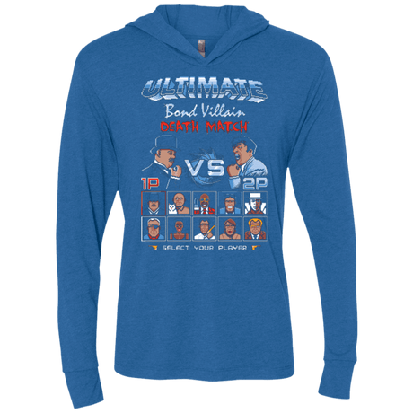 T-Shirts Vintage Royal / X-Small Bond Villain Death Match Triblend Long Sleeve Hoodie Tee