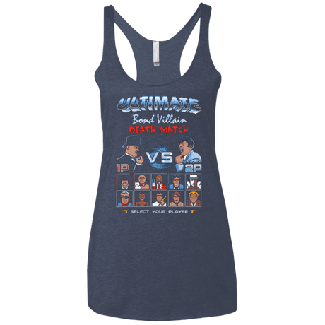 T-Shirts Vintage Navy / X-Small Bond Villain Death Match Women's Triblend Racerback Tank