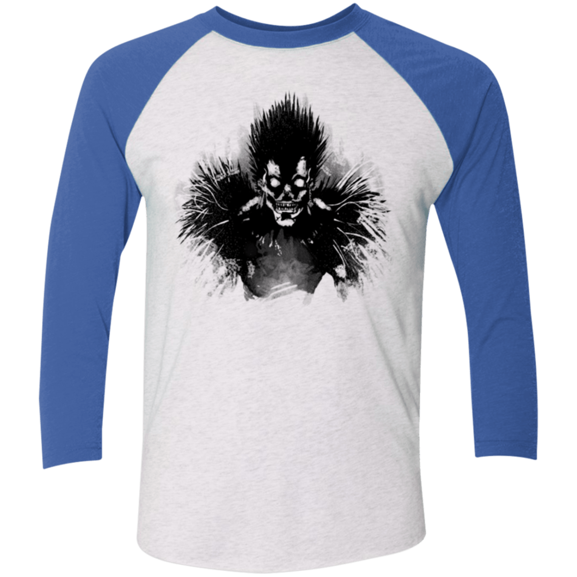 T-Shirts Heather White/Vintage Royal / X-Small Bored Shinigami Men's Triblend 3/4 Sleeve