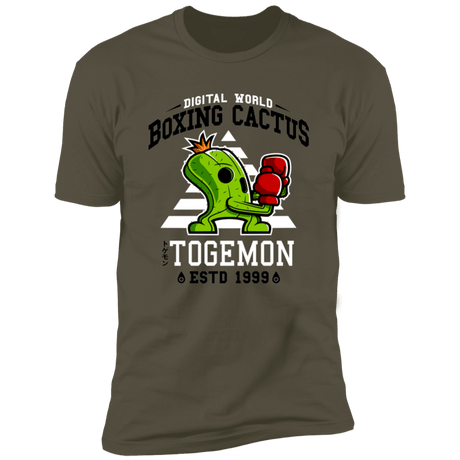 T-Shirts Military Green / S Boxing Digital Cactus Monster Men's Premium T-Shirt