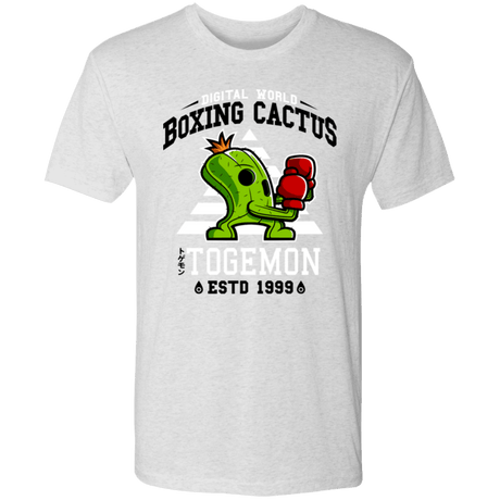 T-Shirts Heather White / S Boxing Digital Cactus Monster Men's Triblend T-Shirt