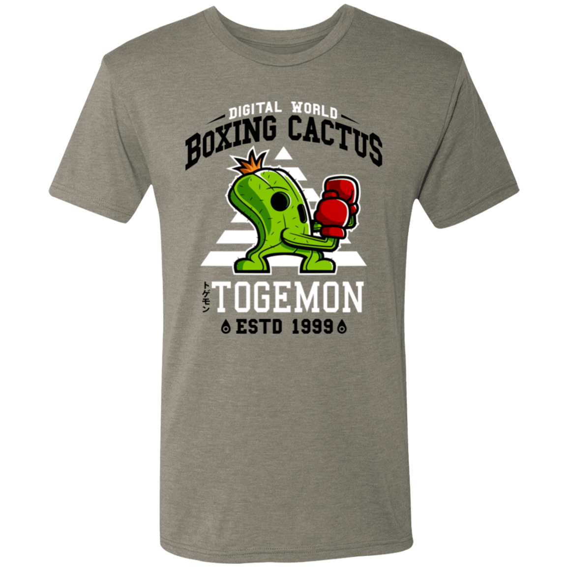 T-Shirts Venetian Grey / S Boxing Digital Cactus Monster Men's Triblend T-Shirt