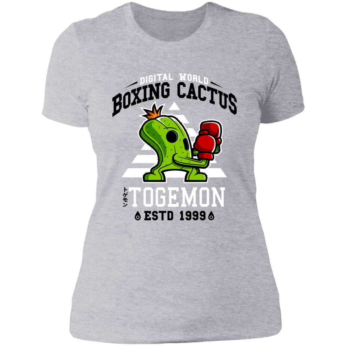 T-Shirts Heather Grey / S Boxing Digital Cactus Monster Women's Premium T-Shirt
