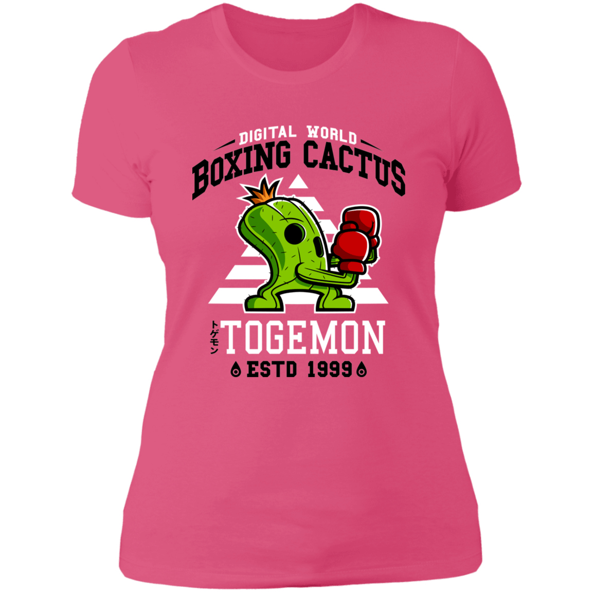 T-Shirts Hot Pink / S Boxing Digital Cactus Monster Women's Premium T-Shirt