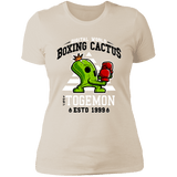 T-Shirts Ivory/ / S Boxing Digital Cactus Monster Women's Premium T-Shirt
