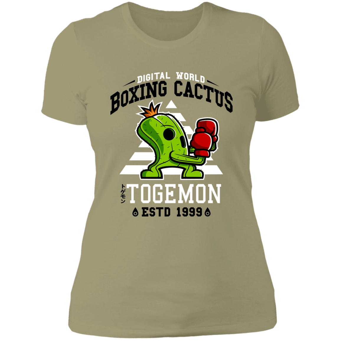 T-Shirts Light Olive / S Boxing Digital Cactus Monster Women's Premium T-Shirt